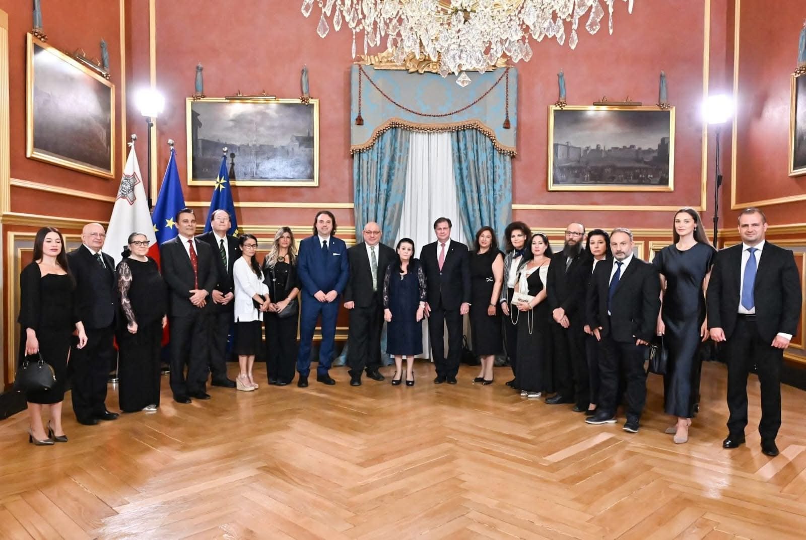 The Order's delegations with the President of Malta at San Anton Palace, 14 October 2025.