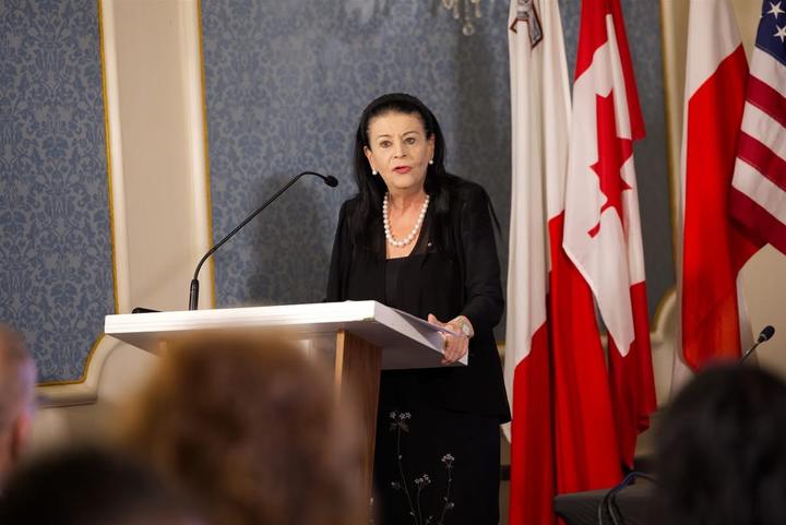 The President of Malta, H.E. Myriam Spiteri Debono, opens the Symposium.