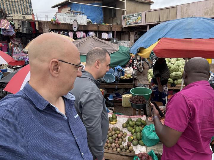 At the local market.