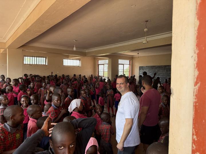Meeting the children of the home.